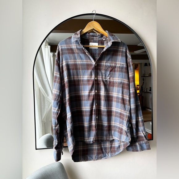 NN 07. | Mens Deon Brushed Flannel Checked Shirt Brown/Blue | size large - Picture 9 of 11